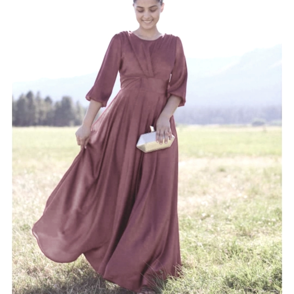 Mauve Maxi Dress Gown Medium